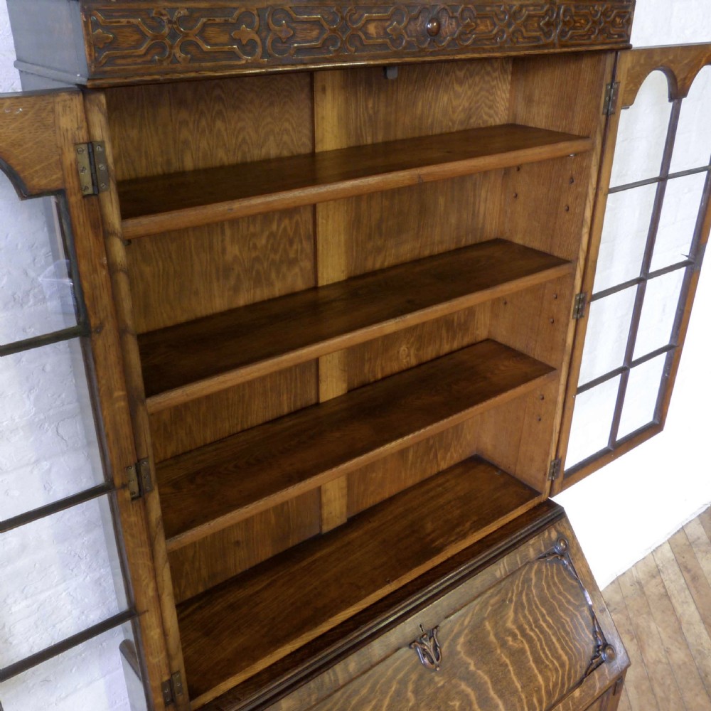 Oak Bureau Bookcase View III
