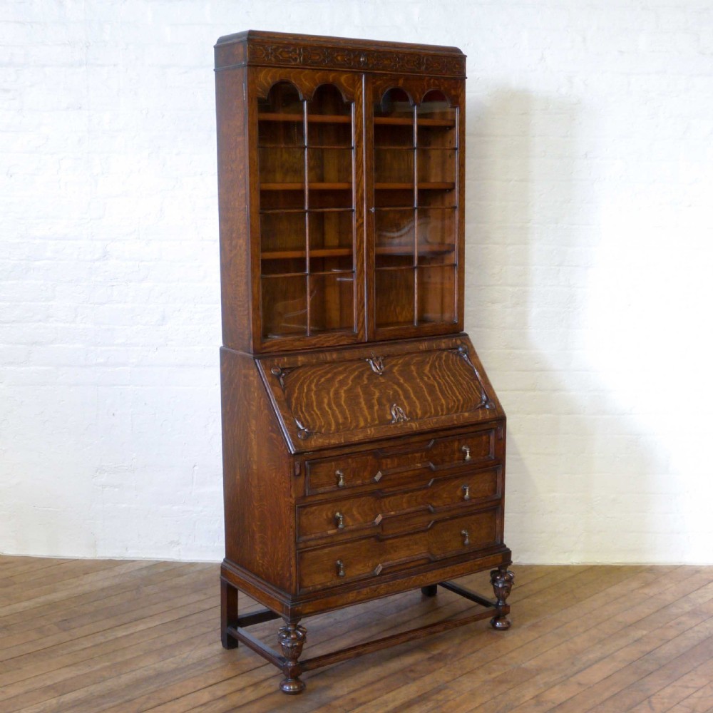 Oak Bureau Bookcase
