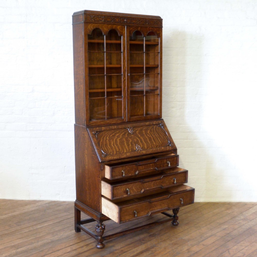 Oak Bureau Bookcase View X