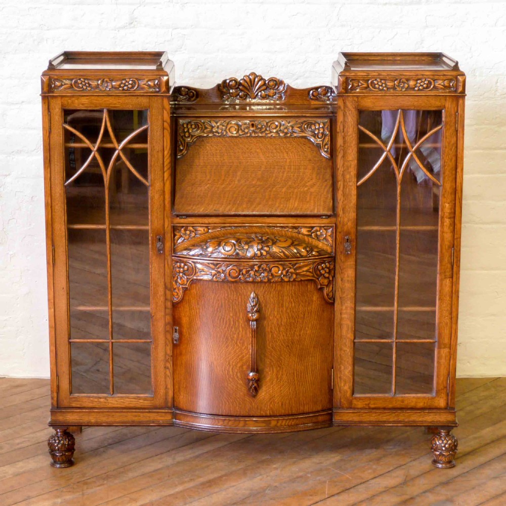 Oak Bureau Bookcase