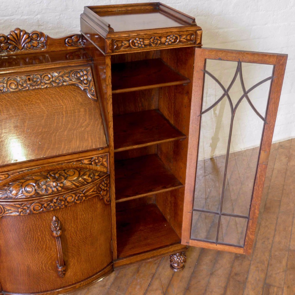 Oak Bureau Bookcase View V