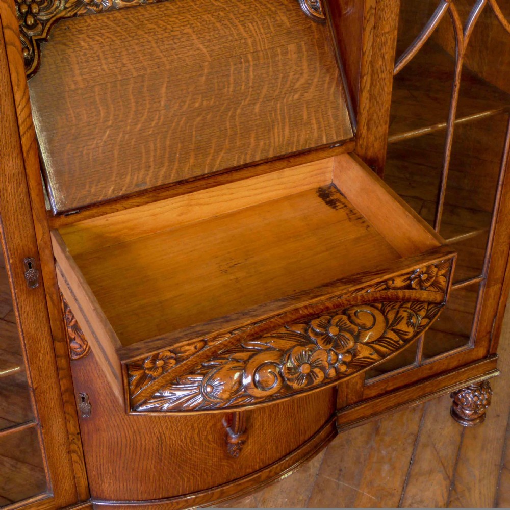 Oak Bureau Bookcase View VI