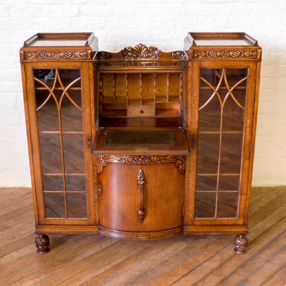Oak Bureau Bookcase View VII