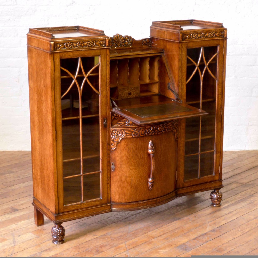 Oak Bureau Bookcase View VIII