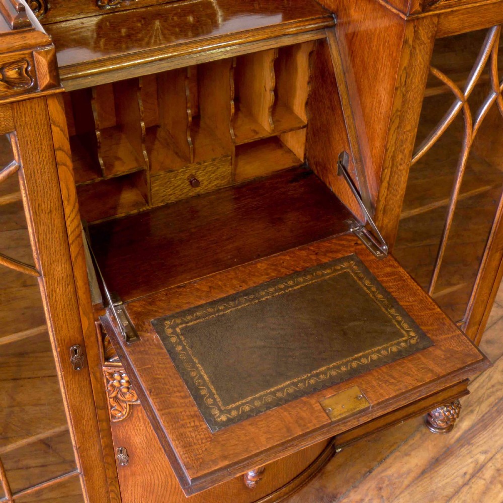Oak Bureau Bookcase View IX