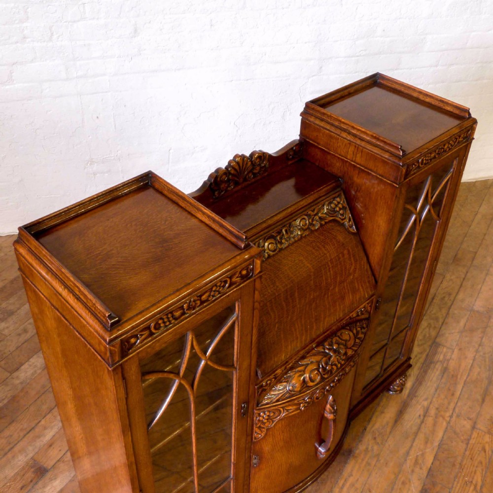 Oak Bureau Bookcase View X