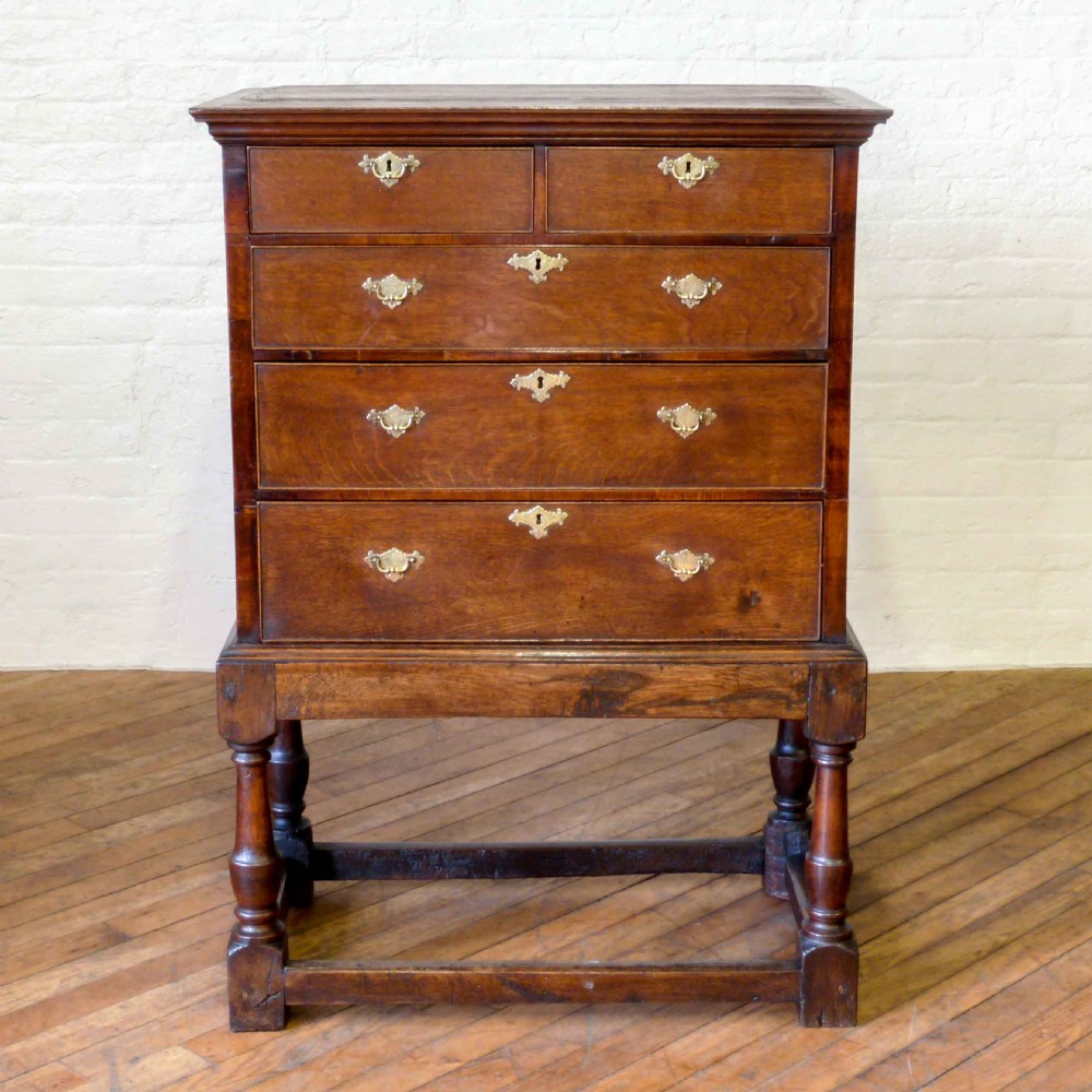 Queen Anne Oak Chest on Stand