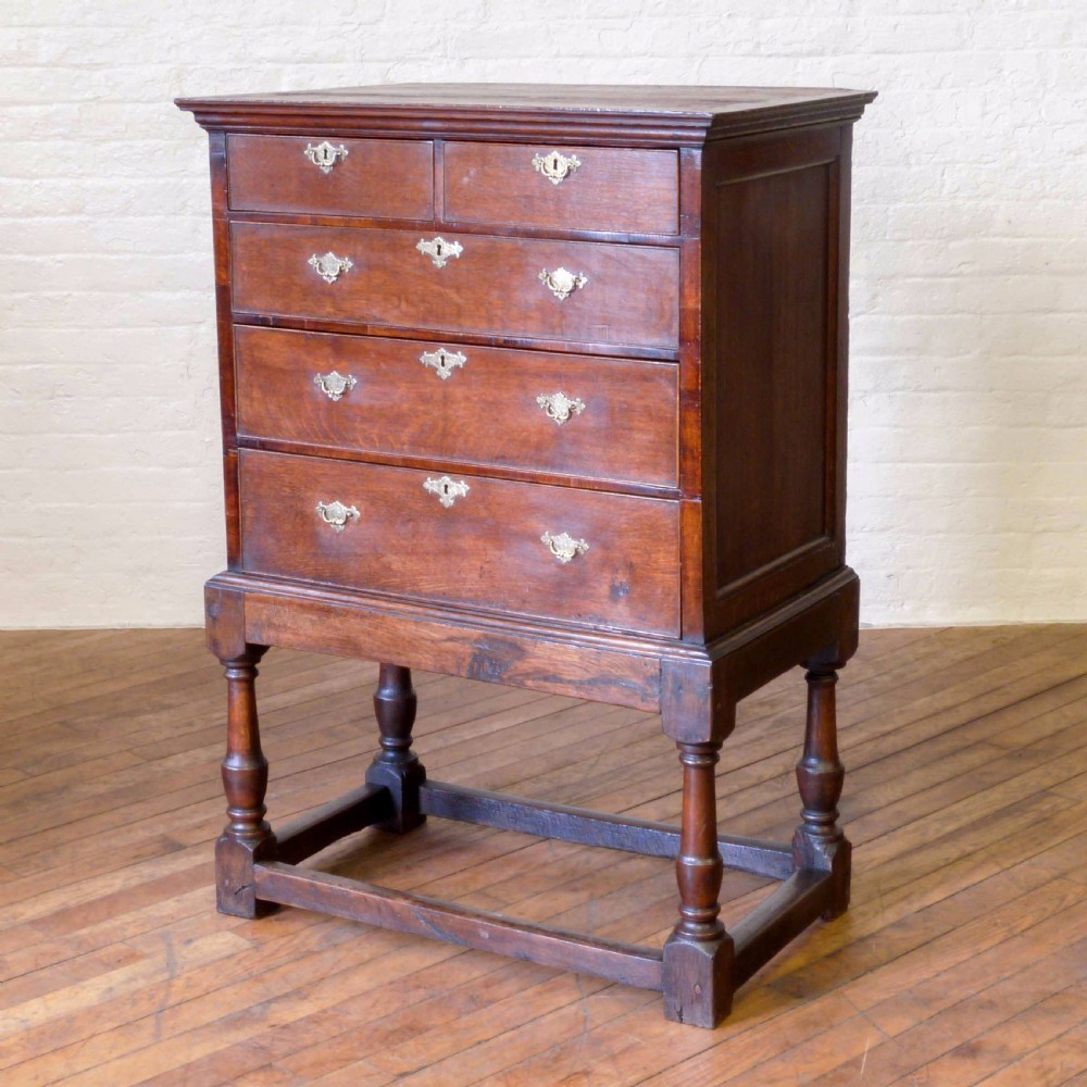 Queen Anne Oak Chest on Stand View III