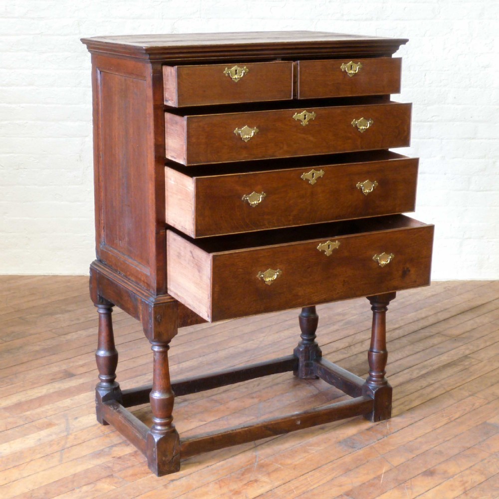 Queen Anne Oak Chest on Stand View V