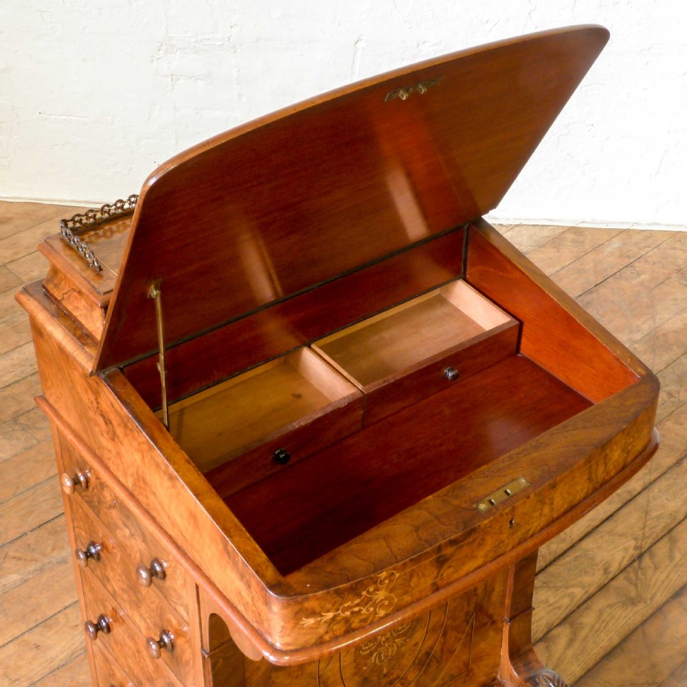 Victorian Walnut Davenport View VI