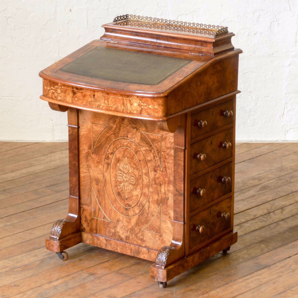 Victorian Walnut Davenport View XII