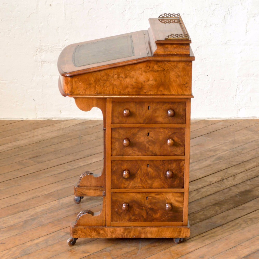 Victorian Walnut Davenport View XIII