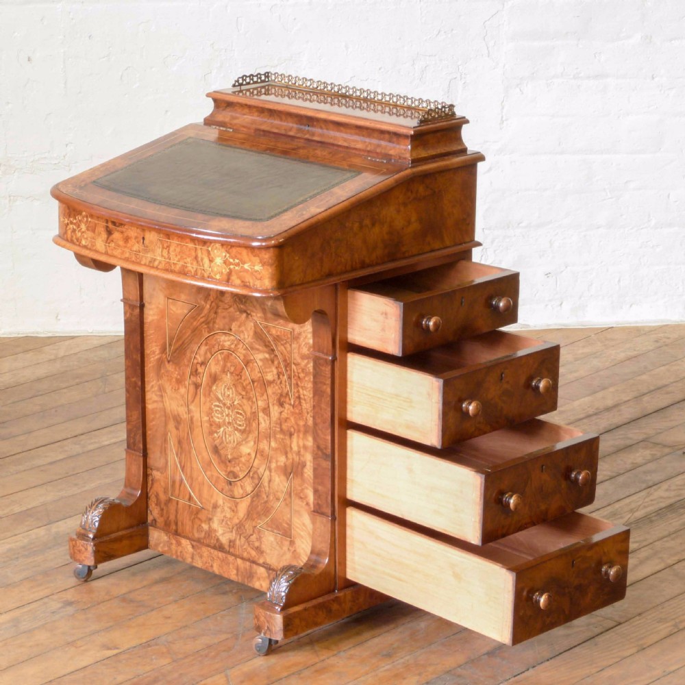 Victorian Walnut Davenport View XIV
