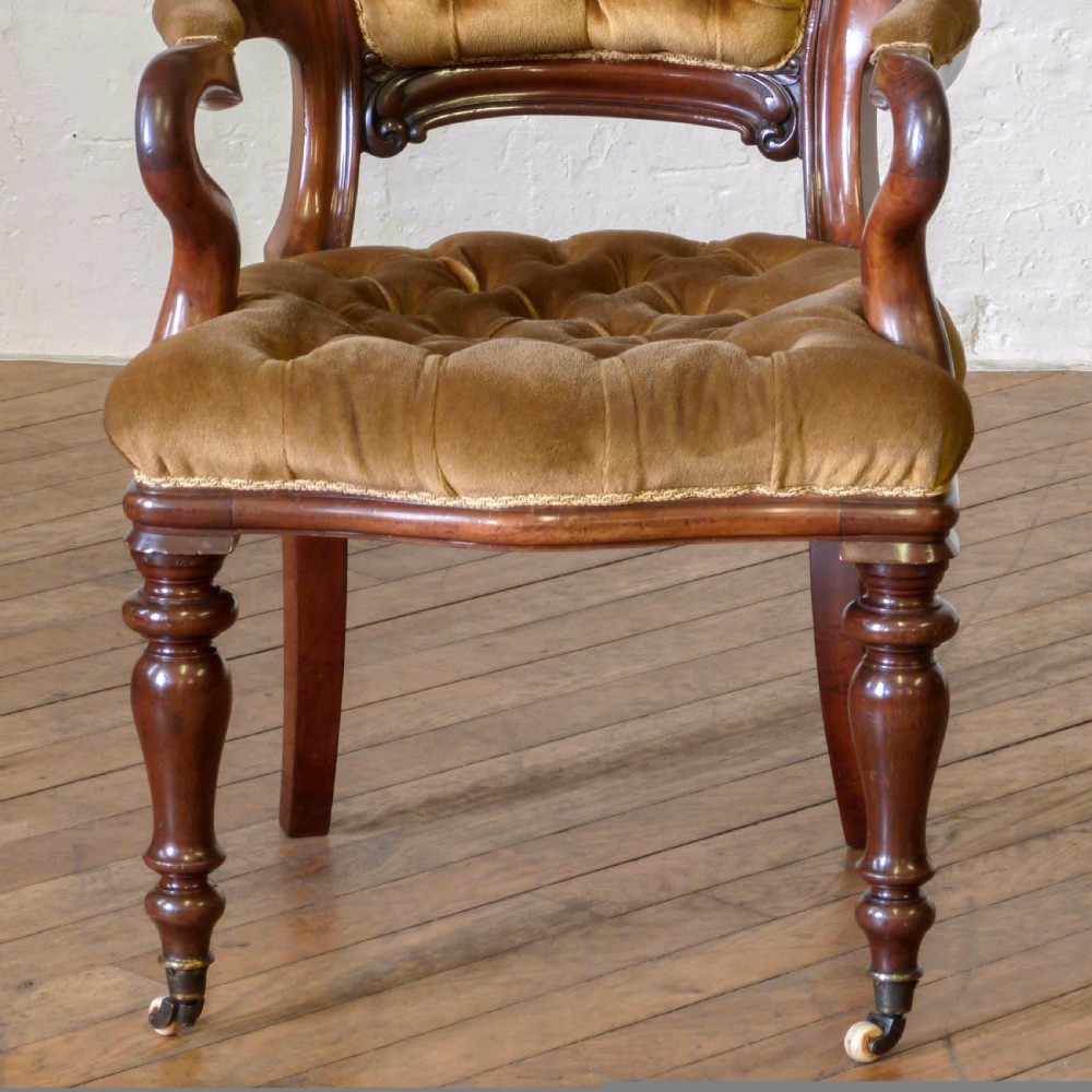 Victorian Mahogany Desk Chair View VII