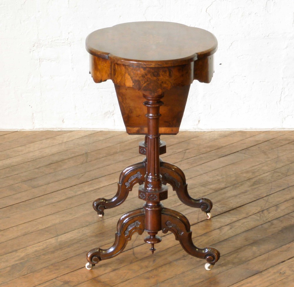 Victorian Walnut Sewing Table View III