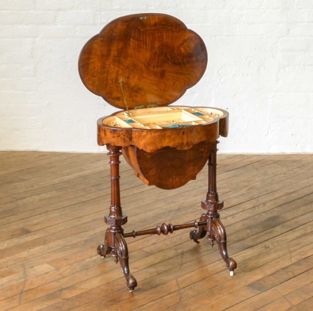 Victorian Walnut Sewing Table View V