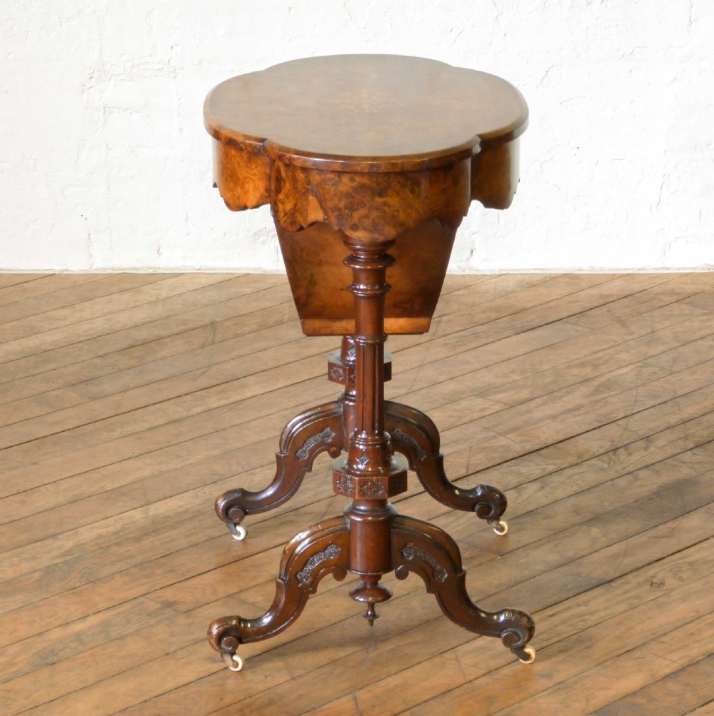 Victorian Walnut Sewing Table View VI