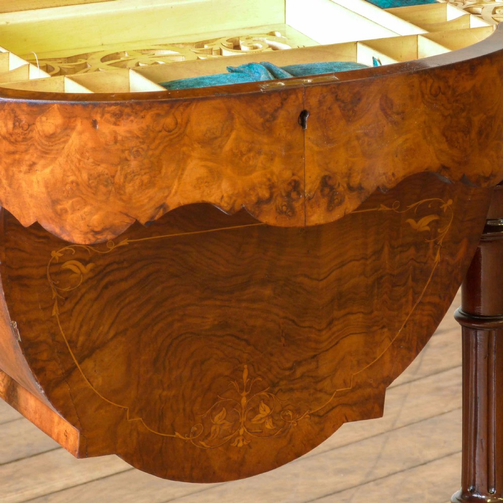 Victorian Walnut Sewing Table View VII