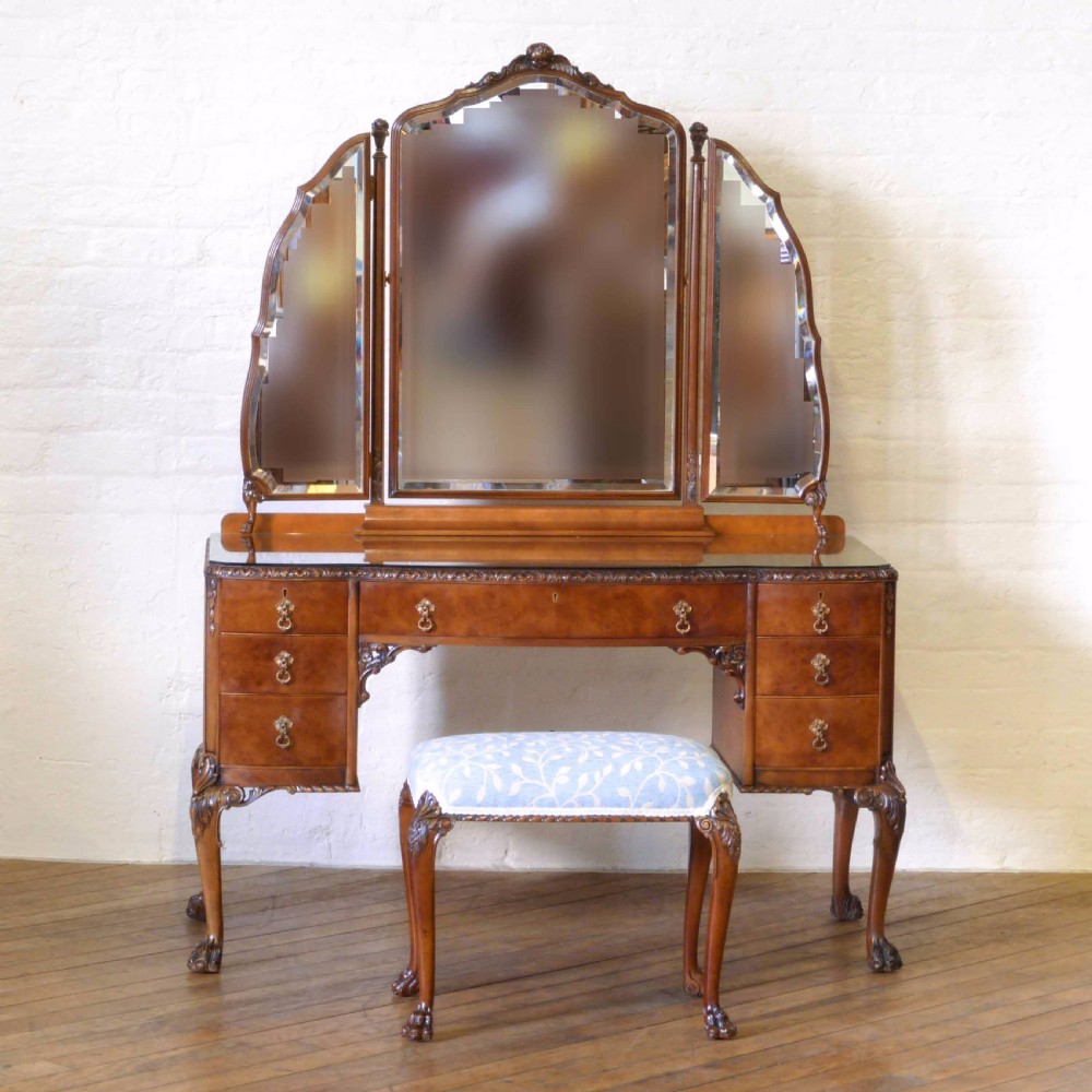 Queen Anne Style Walnut Dressing Table View II