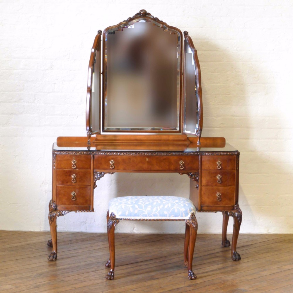 Queen Anne Style Walnut Dressing Table View III