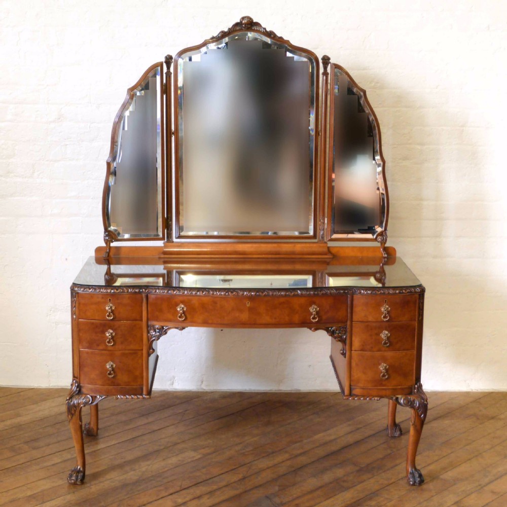 Queen Anne Style Walnut Dressing Table View XI