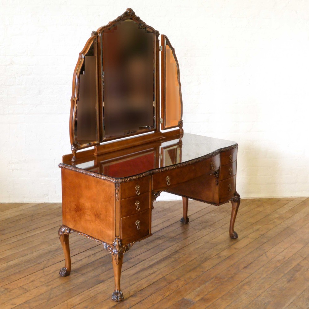 Queen Anne Style Walnut Dressing Table View XII