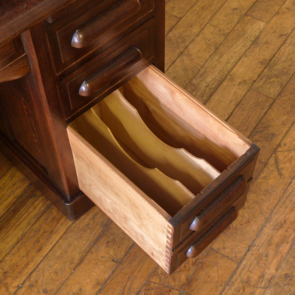 Edwardian Oak Roll Top Desk View III