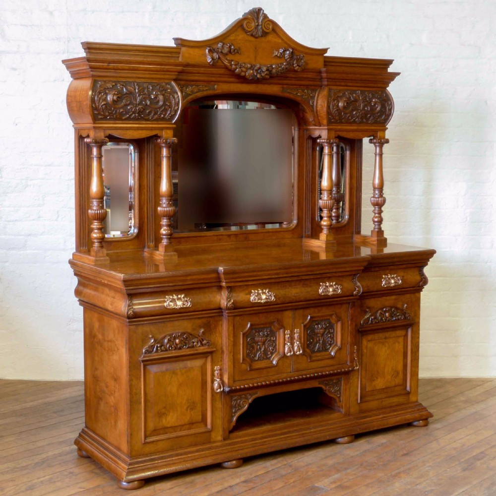 Victorian Pollard Oak Sideboard View XII