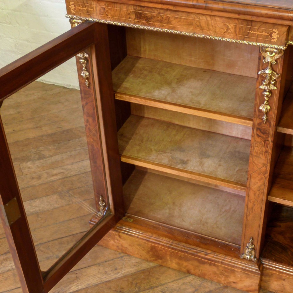 Victorian Burr Walnut Long Bookcase View VI