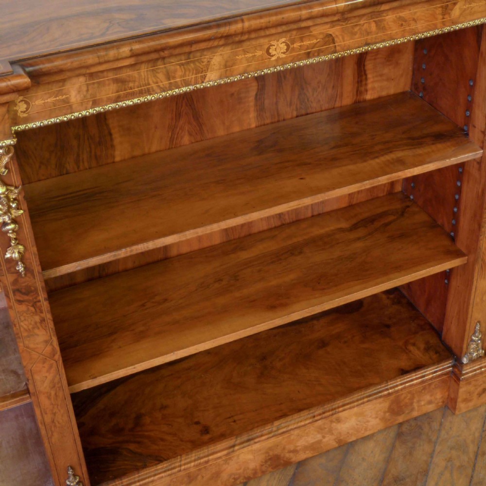 Victorian Burr Walnut Long Bookcase View VII