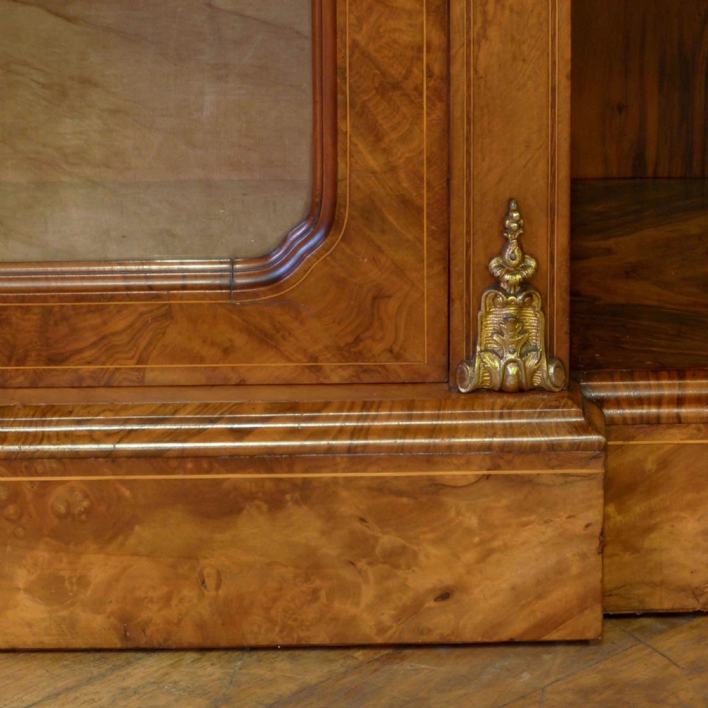 Victorian Burr Walnut Long Bookcase View IX