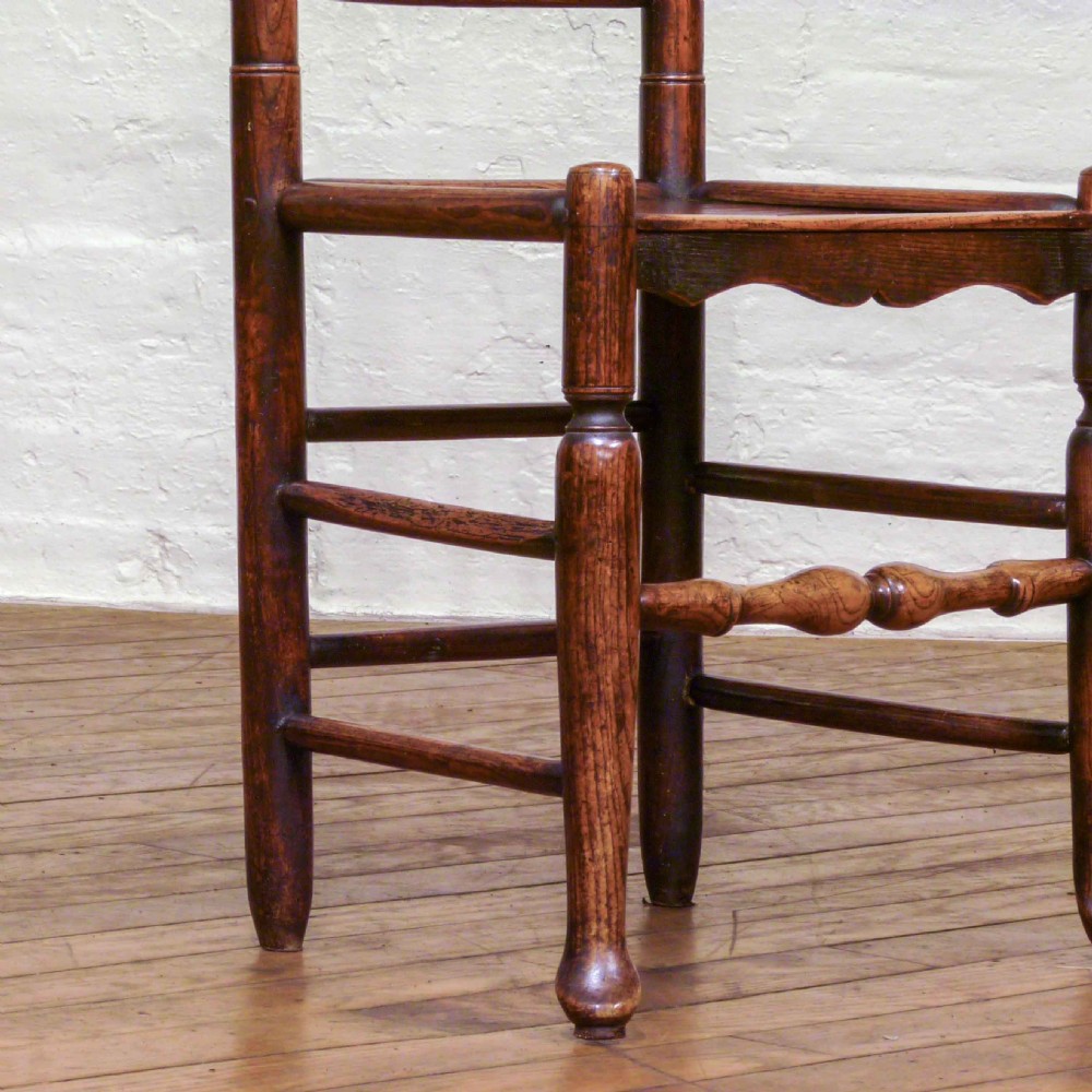 Set of Eight 18th Century Ash and Elm Country Chairs View X