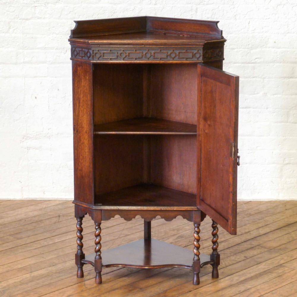 Jacobean Style Oak Corner Cupboard View II
