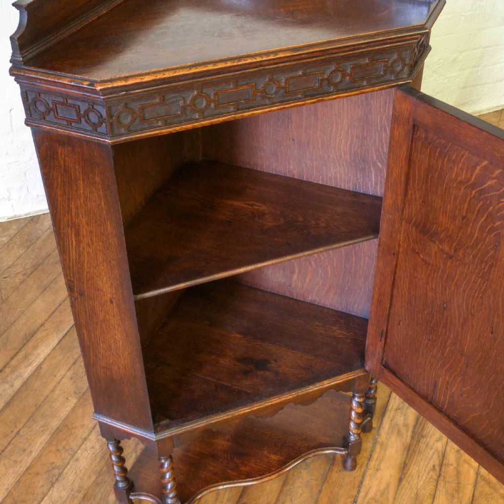 Jacobean Style Oak Corner Cupboard View III
