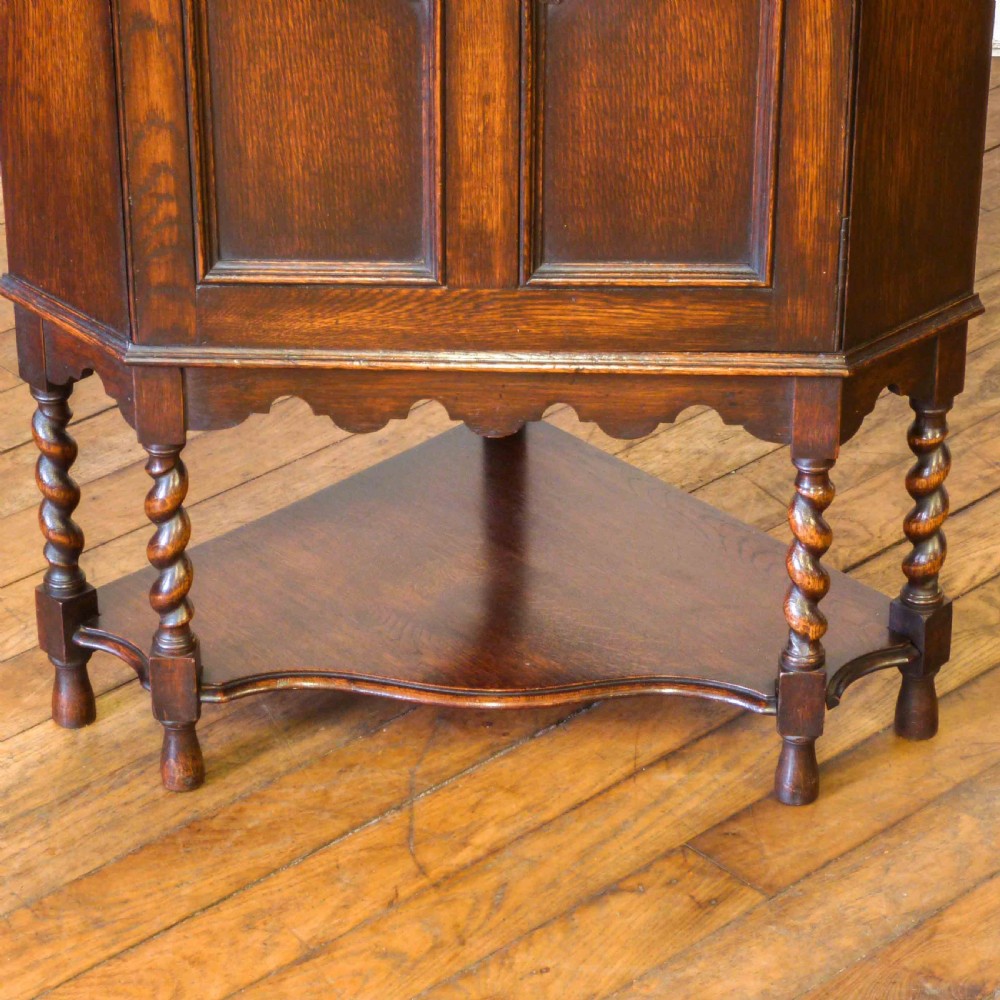 Jacobean Style Oak Corner Cupboard View VII
