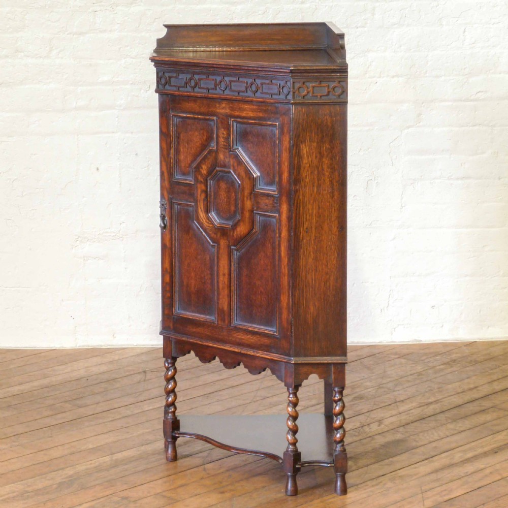 Jacobean Style Oak Corner Cupboard View X