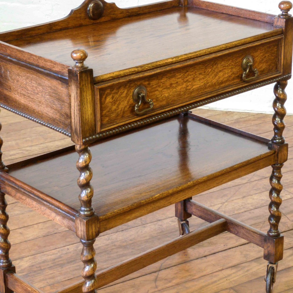 Oak Tea Trolley View XII