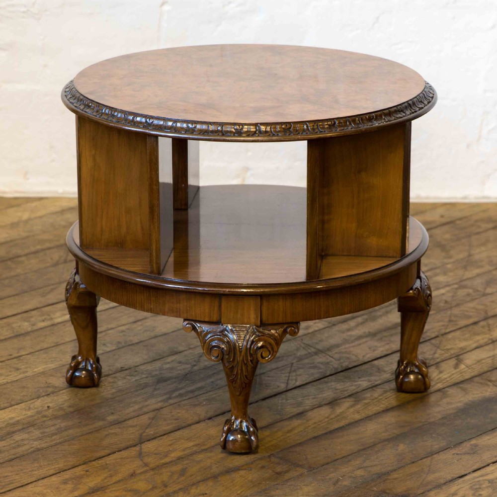 Burr Walnut Revolving Table