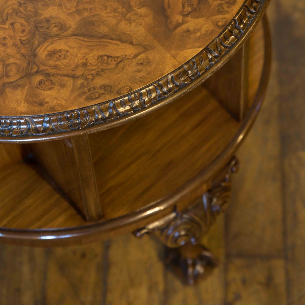 Burr Walnut Revolving Table View II