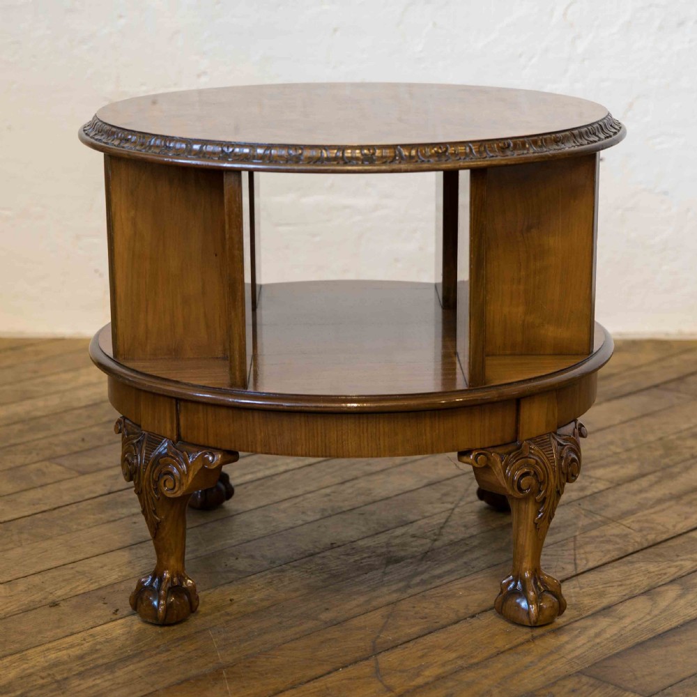 Burr Walnut Revolving Table View IV
