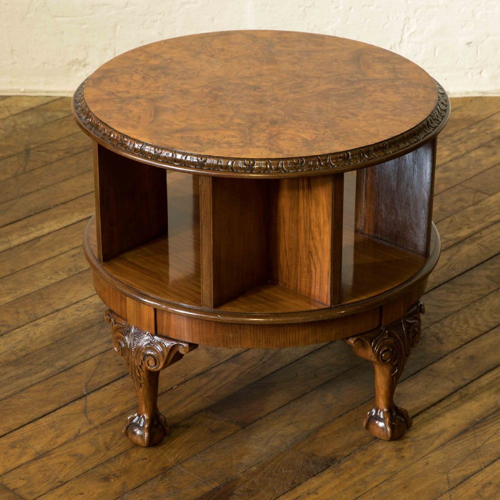 Burr Walnut Revolving Table View V