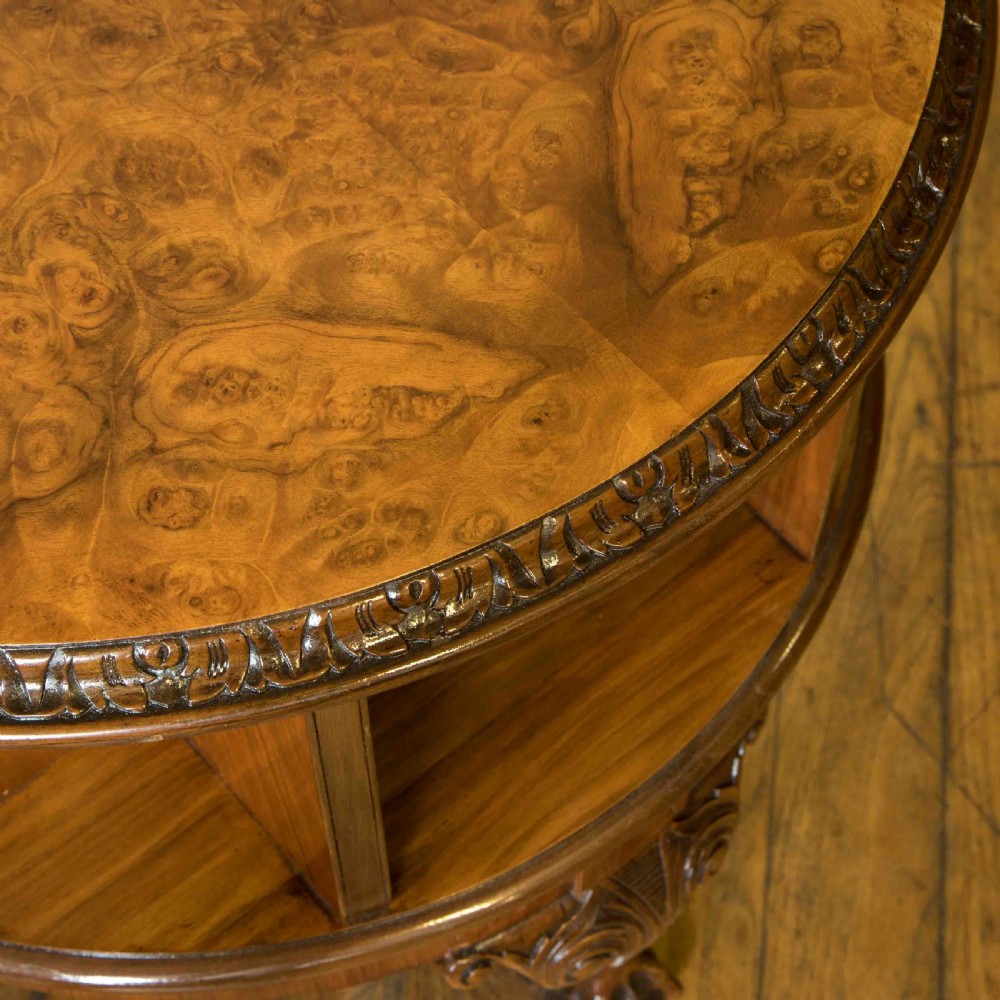 Burr Walnut Revolving Table View VIII