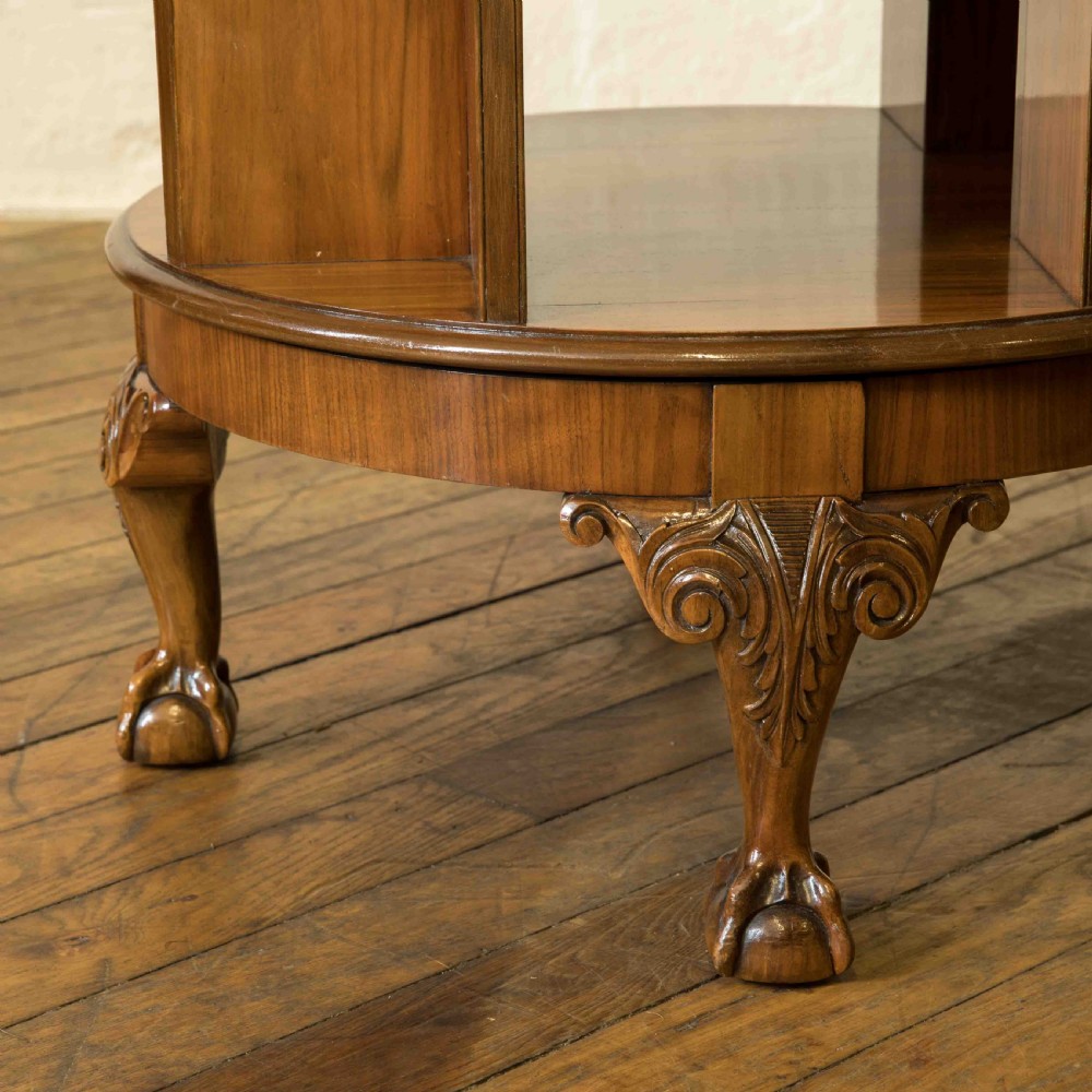 Burr Walnut Revolving Table View IX