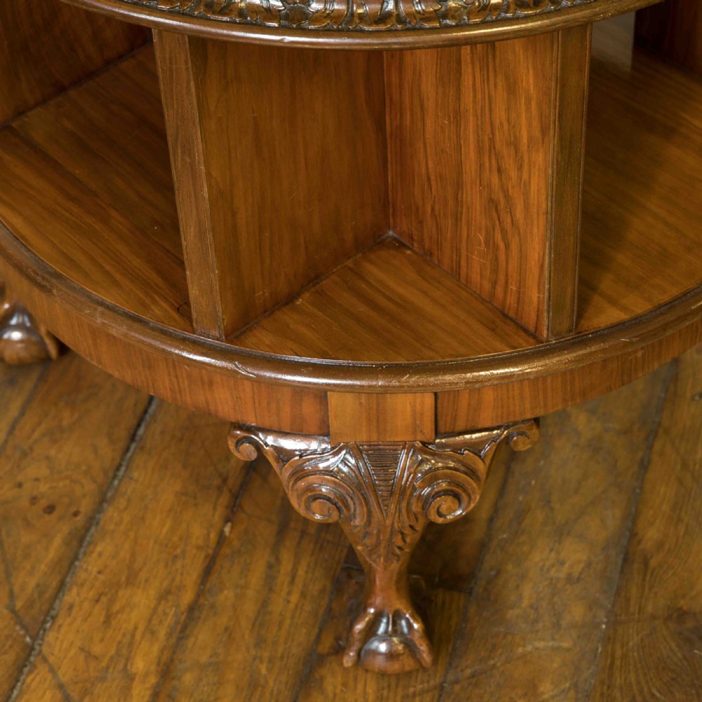 Burr Walnut Revolving Table View XI
