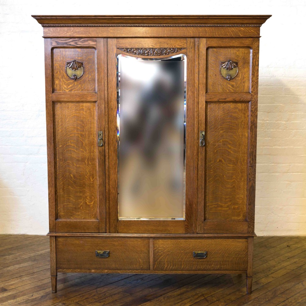 Edwardian Oak Wardrobe