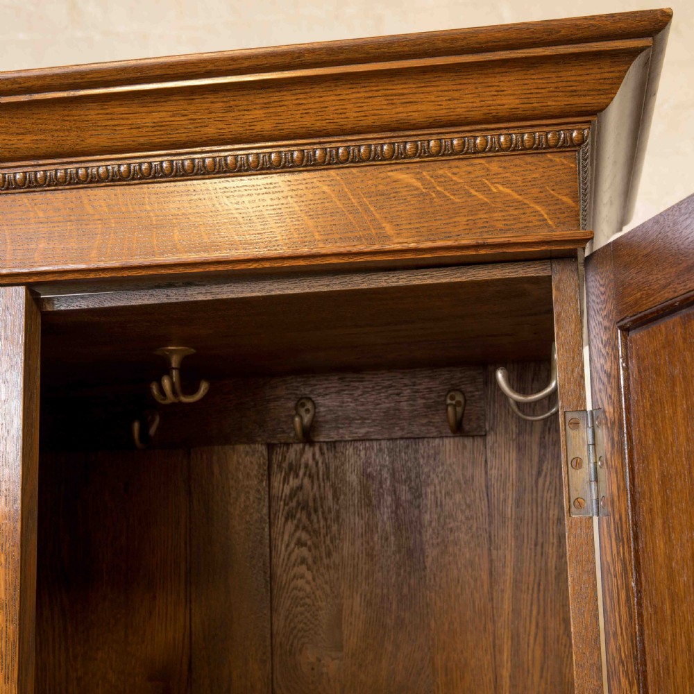 Edwardian Oak Wardrobe View V