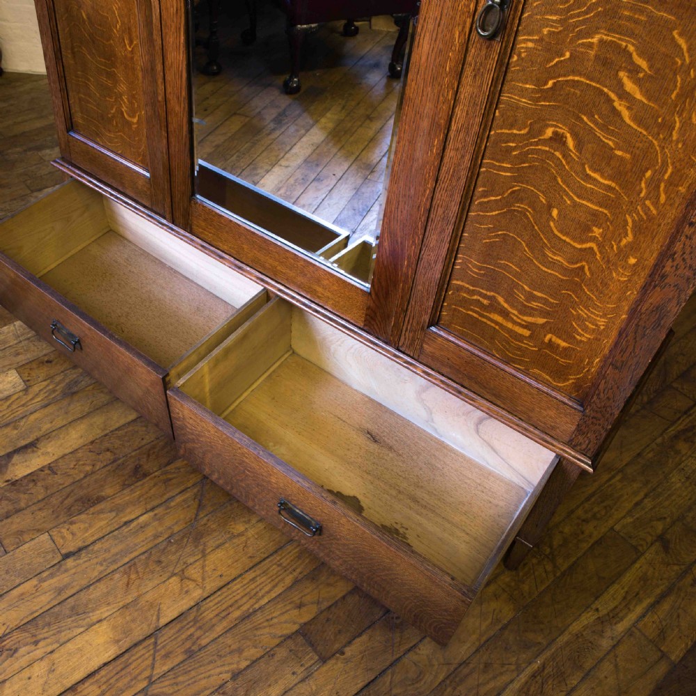 Edwardian Oak Wardrobe View XI