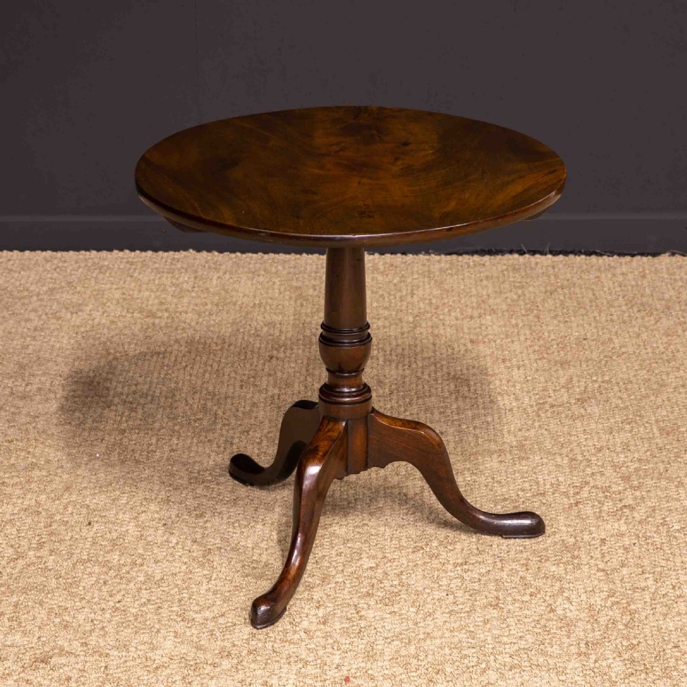 George III Mahogany Canon Barrel Column Tripod Table