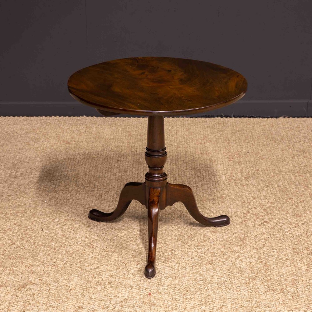 George III Mahogany Canon Barrel Column Tripod Table View II