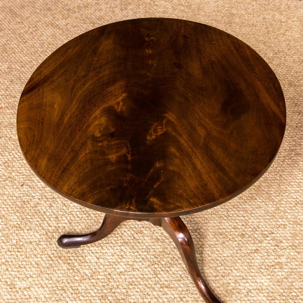 George III Mahogany Canon Barrel Column Tripod Table View IV